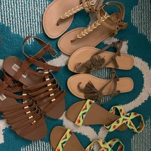 Lot of flat sandals gently used